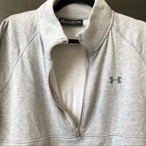 LOOSE FIT UNDER ARMOUR HALF ZIP SWEATER | GREY